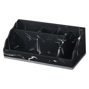 Imagem de FytStycale Porta-escovas de Dentes em Resina para Banheiro E Lavatório, com 5 Compartimentos E Orifícios de Drenagem, Ideal para Banheiro E Escritório, Preto, Tamanho real