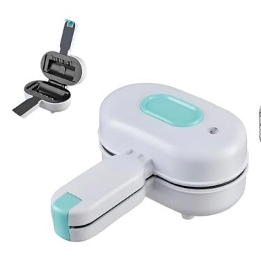 Imagem de Mini Sanduicheira Elétrica, 750W, Antiaderente, Branca, 110V, Preparo Rápido 3 Minutos, Compacta 20x10x8cm