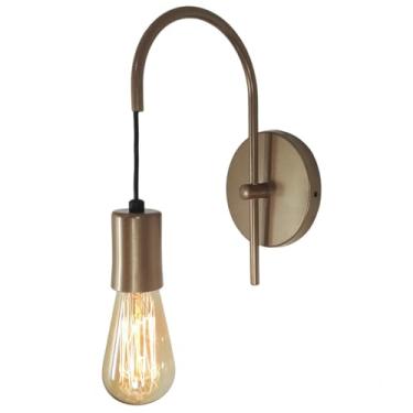 Imagem de Arandela Moderna Abajur de Parede - Luminária para Quarto e Cabeceira de Cama, Iluminação Suave LED Bivolt 110/220V, Design Minimalista para Decoração Contemporânea (Bronze,2)