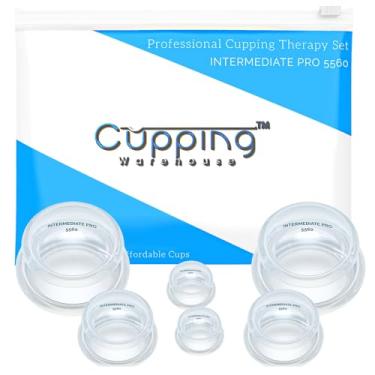 Imagem de Cupping Warehouse Supreme 6 INT Pro 5560 Conjunto de ventosas de silicone macio transparente – Sem corante, fácil de apertar para alívio da dor, celulite e redução de cicatrizes (2S 3,8 cm, 2M 5,1 cm