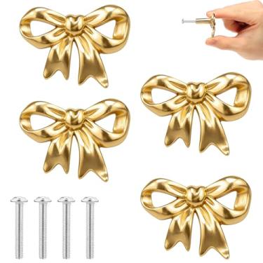 Imagem de Puxadores de armários em forma de arco de latão, puxador de gaveta dourado de 5 x 3,8 x 2,5 cm, puxadores decorativos em forma de arco para armário de cozinha doméstica ferragens de armário cômoda e