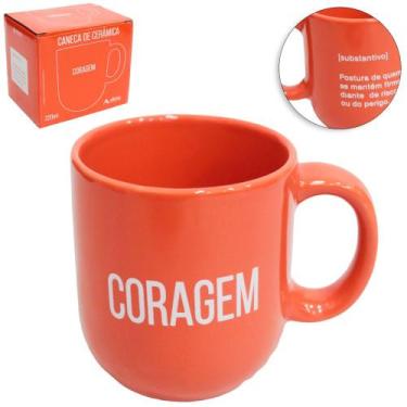 Imagem de Caneca De Porcelana Com Pires Para Café Chá Frases Amor / Coragem / Al