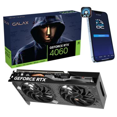 Imagem de Placa de Vídeo Galax GeForce RTX 4060 1-Click OC, 8GB GDDR6, 128 Bits - 46NSL8MD9NXV