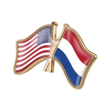 Imagem de QTAOEIONG Bandeiras dos Estados Unidos, EUA, América, EUA e muitos outros países, broche de liga de amizade com cruz, 1.3x0.9inch/32x23mm, Metal, Sem Pedra Preciosa