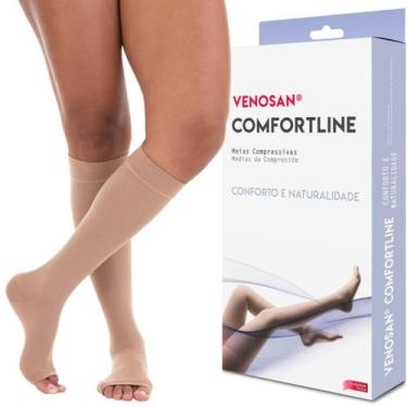 Imagem de Meia 3/4 Venosan Comfortline 20-30 Longa Pé Aberto Bege, G