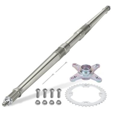 Imagem de M MATI Eixo traseiro com roda dentada e cubo de colar do eixo de montagem para Yamaha YFZ450 2004-2005 5TG-25381-00-00 1S3-25386-00-00 5TG-25438-10-00