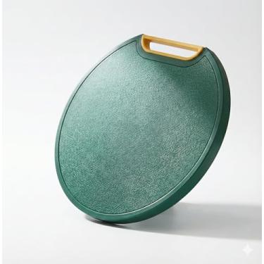 Imagem de Tábua de Corte Redonda Antibacteriana Polietileno Premium Resistente, Higiênica, Durável, Não Mancha, Não Retém Odores Ideal Carnes Legumes Alça Ergonômica Super Higiênica