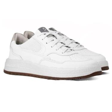 Imagem de Tênis Masculino Democrata Denim Drake Pulse Couro Cadarço Confortável,