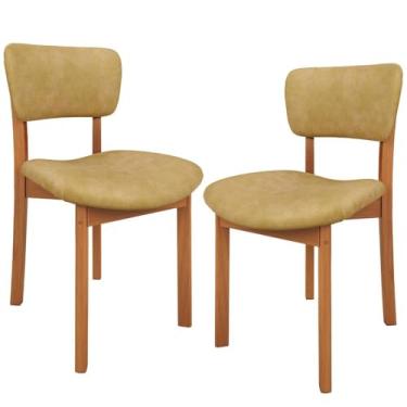 Imagem de Kit 02 Cadeiras Para Sala de Jantar Cozinha Living Estofada Dara L02 Couríssimo Fendi - Lyam Decor