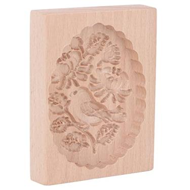 Imagem de GLOGLOW Molde de Cozimento de Madeira de Faia, Carimbo de Prensa de Biscoito Com Padrões de Animais para Assar Biscoitos e Molde de Biscoito de Gengibre, Nan (chapim)