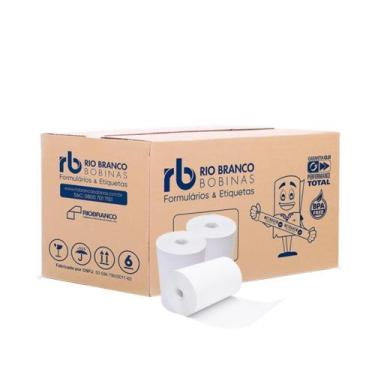 Imagem de Bobina Térmica 80MM X 30M Branca 48G sem Tubete Caixa com 30 - Rio Bra