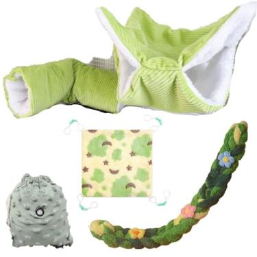 Imagem de Rede para furões, pacote com 5, cordas de escalada, brinquedos para pendurar em túnel de rato, rede de balanço para esconderijo de porquinho-da-índia, acessórios para cama para hamster, rato, esquilo