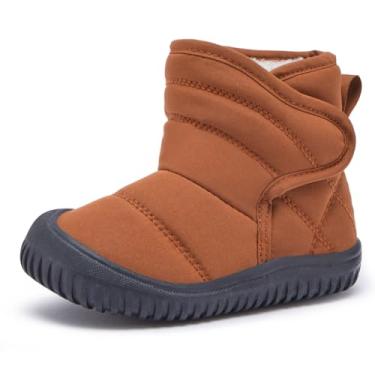 Imagem de BMCiTYBM Botas de neve para bebês para meninos e meninas, para clima frio, sapatos de pele sintética, 81-marrom, 22