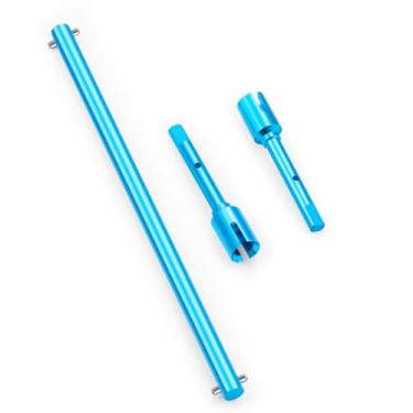 Imagem de MORFUM Pilha de retenção de bateria de carro RC compatível com Tamiya TT02 1/10 RC On Road Touring Car Upgrade peças de reposição (TT02 eixo de hélice do eixo de acionamento central)