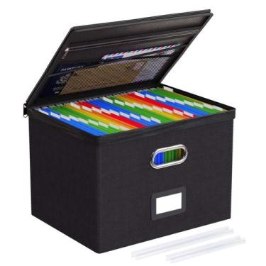 Imagem de Caixa organizadora de arquivos Oterri com tampa grande com zíper 32x21