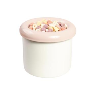 Imagem de BOWLBOWL Tigela de cerâmica elevada para gatos e cães de 15 cm com suporte, 18,5 cm de largura e rasa, para gatos e cães médios, compatível com bigodes, sem derramamento, feita na Coreia, Hello Bowl