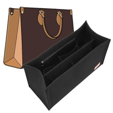 Imagem de Doxo Organizador de bolsa para bolsa LV On The Go e Dior Book Tote, organizador de bolsa de feltro com 9 compartimentos removíveis, suporte de bolso com zíper YKK, inserção de bolsa para PM e tamanhos