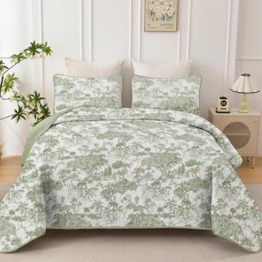 Imagem de Conjunto de edredões WONGS BEDDING Botanical California King Size Gree