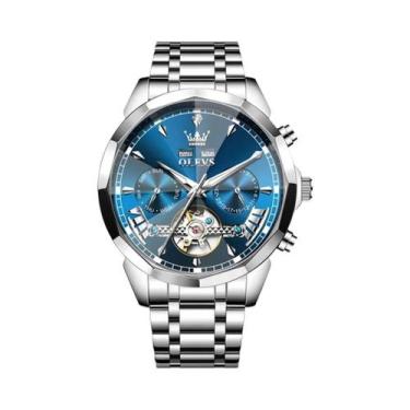 Imagem de Relógio Mecânico Masculino De Moda OLEVS 6619 Com Vidro Em Forma De Di
