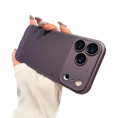 Imagem de Proteção de lente de câmera respirável de dissipação de calor de malha compatível com capa de iPhone (roxo, iPhone 17)