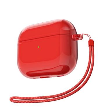 Imagem de Svanove Capa transparente para Airpods 3 com alça, linda capa de plástico rígido transparente para AirPods 3ª geração com corda, capa protetora feminina Y2K TPU à prova de choque para mulheres e