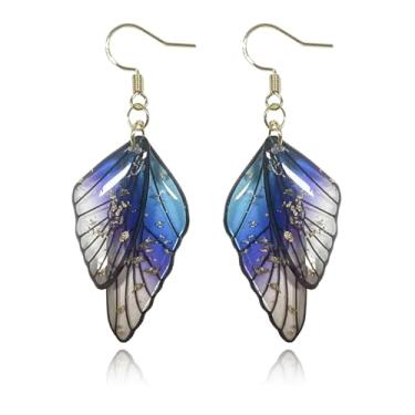 Imagem de XYAYOU Brincos de pingente de asa de borboleta de cristal banhados a ouro para mulheres joias de casamento, as picture, Acrílico, Sem pedra preciosa