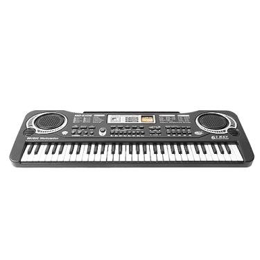 Imagem de RiToEasysports Piano de Teclado Elétrico, Instrumento de Piano Eletrônico de 61 Teclas Com Microfone para Crianças Iniciantes