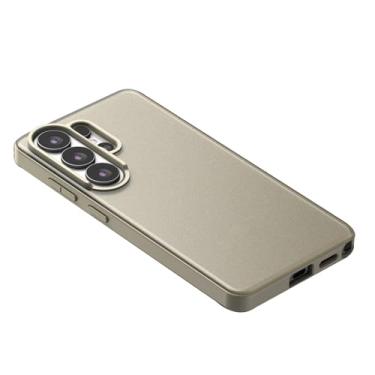 Imagem de POYUFRG Capa fina para Samsung Galaxy S26 Ultra/S26 Plus/S26, capa de telefone translúcida fosca compatível com carregamento sem fio, dourada, S26 Plus