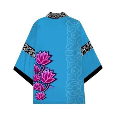 Imagem de Cardigã Kimono Feminino Com Estampa Exclusiva Para Cosplay De Hallowee