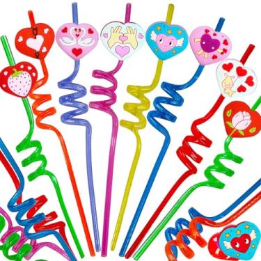 Imagem de 24 peças de canudos a granel coração lembrancinhas de festa de aniversário, feriado dia dos namorados, sala de aula, enchimento de saco de brindes, suprimentos de festa