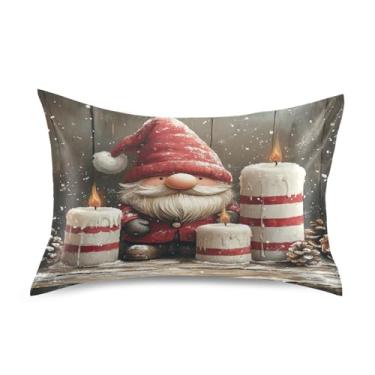 Imagem de Blueangle Linda fronha de cetim gnomo para cabelo e pele, fronha de seda, tamanho Queen (51 x 76 cm) - Capas de almofada de cetim com fecho de envelope (408)