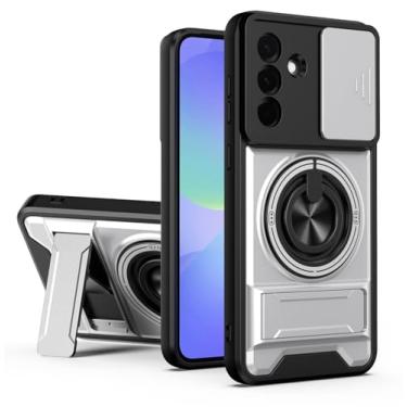 Imagem de SORAKA Capa para Samsung Galaxy A36 5G com suporte,proteção de lente com janela e capa dupla de PC e TPU compatível com suporte magnético para carro