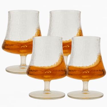 Imagem de Bec's Designs BD Brandy Snifter Glass Set – Copos de conhaque, uísque e conhaque de 227 g – Copos clássicos de base pesada Lowball – Caixa de presente para homens, pais ou amantes de uísque (conjunto