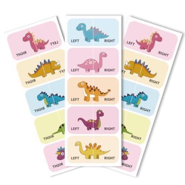 Imagem de 10 adesivos retangulares de papel à prova d'água, decalque com padrão de animal de dinossauro para suprimentos de festa de aniversário, projeto faça você mesmo, tema dinossauro, lembrancinha de festa