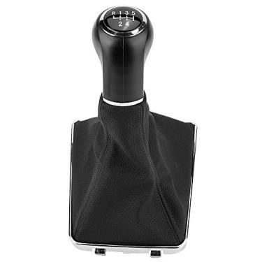 Imagem de PerGar Polaina de manípulo de mudança de marchas, capa de botão manual de mudança de marcha de 5 velocidades/6 velocidades, capa de manípulo de manípulo de mudança de marcha para Opel Astra III H 1.6 2004‑2010 (5 velocidades)