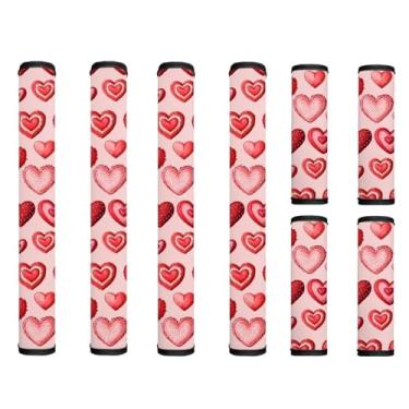 Imagem de Maiyoinou Conjunto de 7 capas de alça de geladeira para dia dos namorados, alças laváveis para decoração de eletrodomésticos mantêm o aparelho de cozinha limpo para geladeira, forno, lava-louças, de