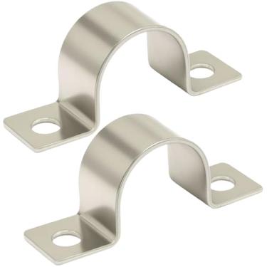 Imagem de PHITUODA Pacote com 20 braçadeiras de conduíte de aço inoxidável de 3/10.2 cm, braçadeiras de tubo em forma de U, clipes de fixação de 2 furos, alça universal para instalação de tubos ou cabos de fio