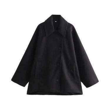 Imagem de Casaco Trench Oversize De Manga Longa Para Mulheres, Jaqueta Bomber De