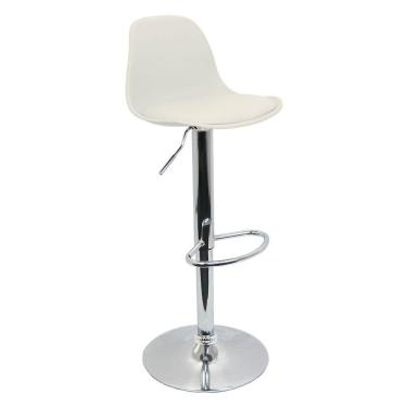 Imagem de Banqueta Joly Luisa Eames Saarinen Regulável Base Giratória Cromada - Branca