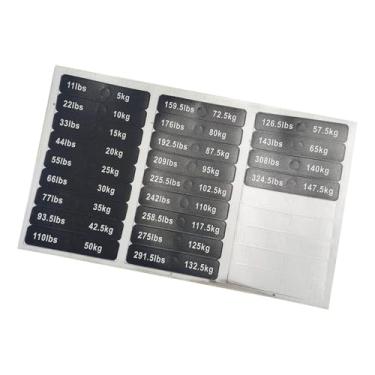 Imagem de oshhni Etiquetas adesivas para pilhas de pesos, equipamentos de ginástica, adesivos para placas de peso para exercícios na academia, 5 Kg a 147.5 Kg