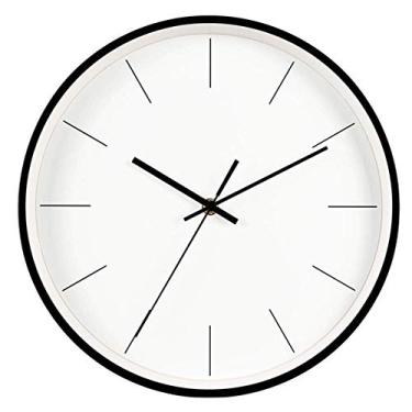 Imagem de U5GAAALPPQ9 Relógio de parede simples nórdico moderno chapeamento de metal mudo relógio para casa, escritório, sala de estar, quarto, decoração 35 cm/14 pol