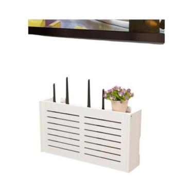 Imagem de Caixa De Armazenamento Para Roteador Wifi Montada Na Parede Da Sala De