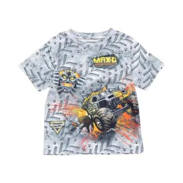 Imagem de Camiseta Infantil Feminina Oversized Com Estampa De Carro Manga Curta 