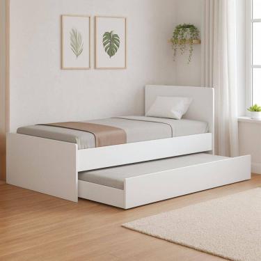 Imagem de Bicama Amanda Solteiro Branca Em Mdf Resistente Sofisticada