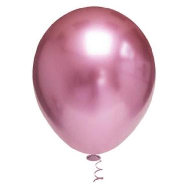 Imagem de Bexiga Balões Metalizado Platino Nº 5 Rosa - 25 Unid - Pic Pic