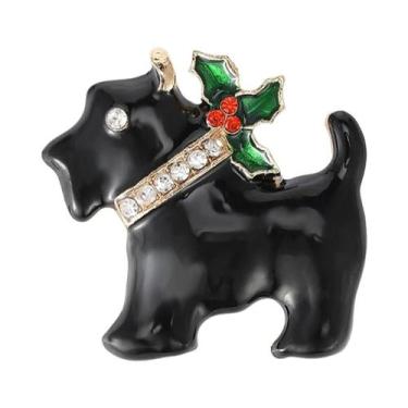 Imagem de Broche De Esmalte Unissex Com Strass De Cachorro, Joia De Lapela Para 
