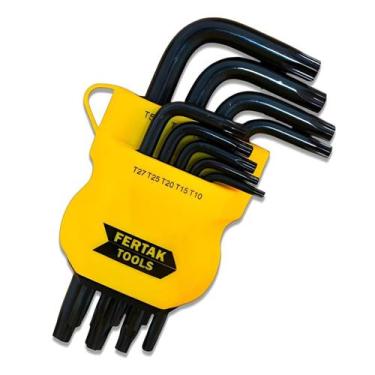 Imagem de Jogo de Chaves Torque/Torx com 9 Peças CRV Top Pequena - Fertak