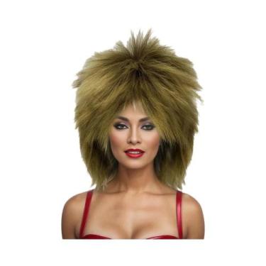 Imagem de Peruca Cacheada Estilo Mullet Para Mulheres, Anos 70 E 80, Estilo Rock