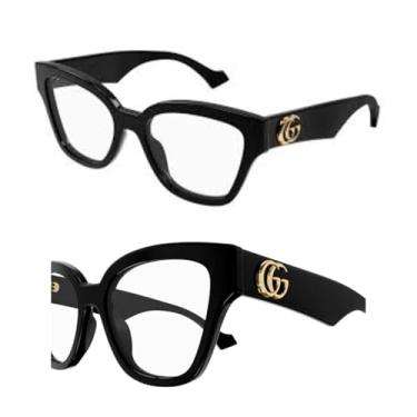 Imagem de Gucci GG1133O Óculos modernos de designer elegante olho de gato armação arrojada com kit eSHADES de luxo - Abrace a sofisticação e a elegância, Feminino, 52mm