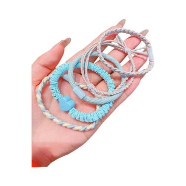 Imagem de Conjunto De Elásticos De Cabelo Coloridos Macaron Para Meninas, 5 Peça